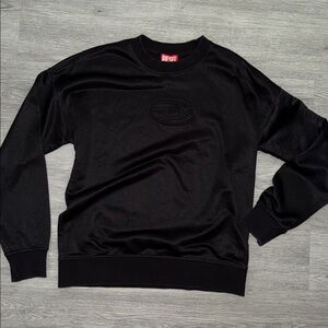 Diesel Black Crewneck Sweatshirt with Tonal Logo